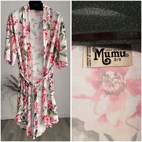 Show Me Your MuMu Other - Show Me Your Mumu Womens One Size Pink Flower Robe with belt, Garden of Blooms